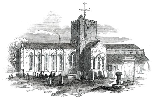 Opening of the Whitehaven and Furness Junction Railway - St. Bees Priory Church, 1850. Creator: Unknown.