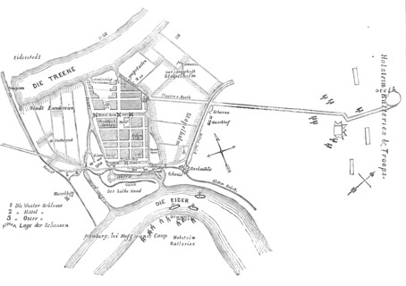 Schleswig-Holstein War - Plan of Friedrichstadt, 1850. Creator: Unknown.