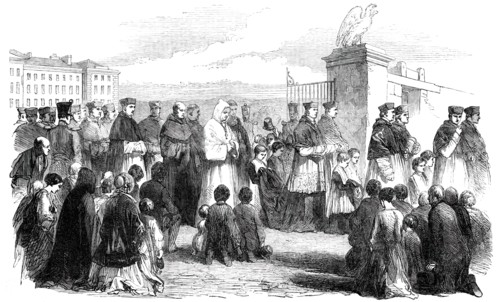 The Synod at Thurles - the Procession from the College to the Cathedral , 1850. Creator: Unknown.