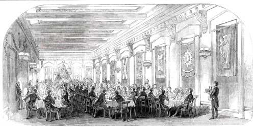 Grand Dinner in the Masonic Hall, at Montreal, 1850. Creator: Unknown.
