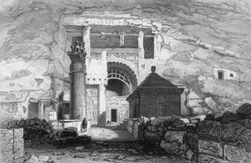 'The Cave of Karli', 1835. Creator: George Cattermole.