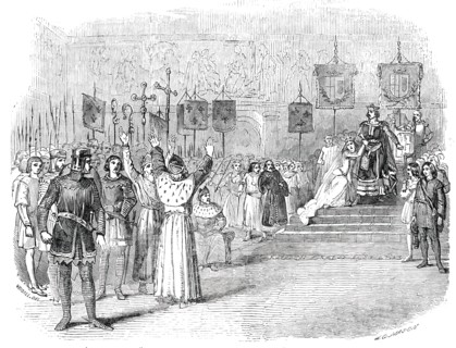Philip of France and Marie de Meranie...at the Olympic Theatre, 1850. Creator: Walter George Mason.