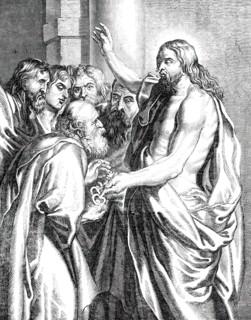 Christ Giving the Keys to S. Peter - painted by Rubens, [1850]. Creator: Unknown.