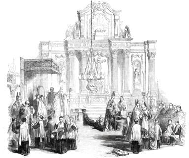 The Synod at Thurles - Bishops Robing, 1850. Creator: Unknown.