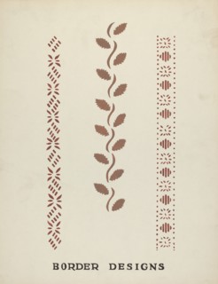 Border Designs from Proposed Portfolio "Maine Wall Stencils", 1935/1942. Creator: Mildred E Bent.