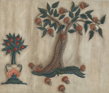 Embroidered Bed Hanging, 1935/1942. Creator: Mildred E Bent.