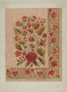Printed Scarf, 1935/1942. Creator: Mildred E Bent.