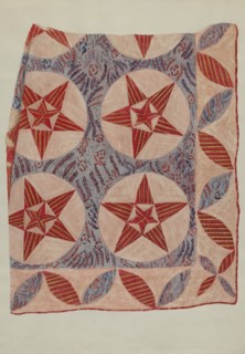 Quilt Applique, 1935/1942. Creator: Mildred E Bent.