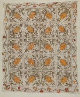 Pineapple Quilt, 1935/1942. Creator: Mildred E Bent.