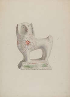 Chalkware Dog, c. 1941. Creator: Sadie Berman.