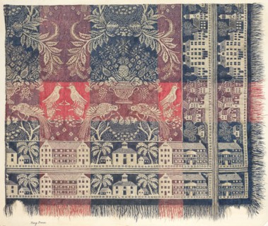 Woven Jacquard Coverlet, c. 1939. Creator: Mary Berner.