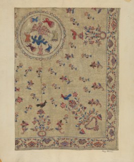 Crewel Bedspread, c. 1937. Creator: Mary Berner.