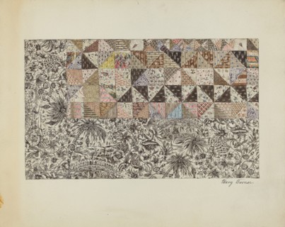 Patchwork Bedspread, c. 1937. Creator: Mary Berner.