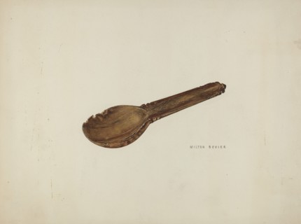Childs Porridge Spoon, c. 1939. Creator: Milton Bevier.