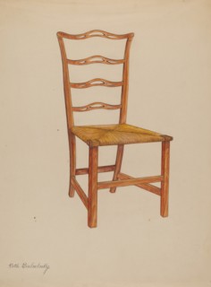 Side Chair (one of a pair), 1937. Creator: Ruth Bialostosky.