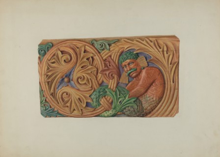 Ornamental Woodcarving - Stern Board?, c. 1940. Creator: Laura Bilodeau.