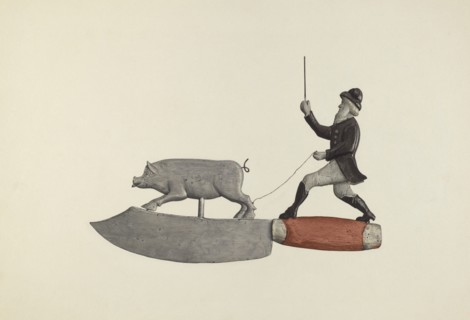 Butcher's Shop Sign, c. 1939. Creator: Laura Bilodeau.