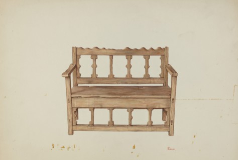 Bench, 1935/1942. Creator: Hal Blakeley.