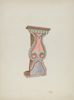 Painted Wall-stand for Flowers, etc., 1939. Creator: Hal Blakeley.