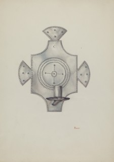 Candleholder (Candelero) Cut Tin, 1940. Creator: Hal Blakeley.