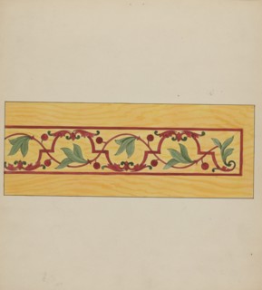 Decorative Panel from Rail Car Interior, c. 1936. Creator: Wellington Blewett.