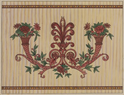 Decorative Panel from Rail Car Interior, c. 1936. Creator: Wellington Blewett.
