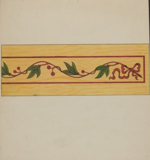 Decorative Panel from Rail Car Interior, c. 1936. Creator: Wellington Blewett.