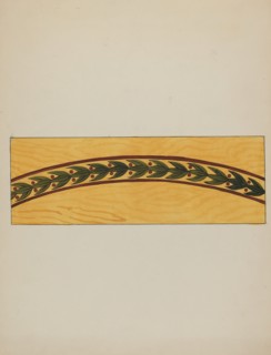Decorative Panel from Rail Car Interior, c. 1936. Creator: Wellington Blewett.