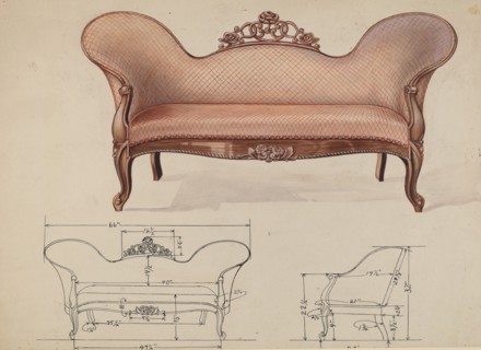 Sofa, c. 1936. Creator: Wellington Blewett.