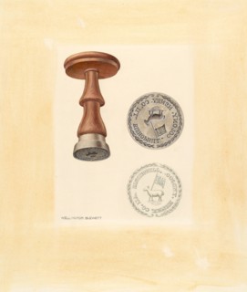 Bishop Hill: Seal, c. 1939. Creator: Wellington Blewett.