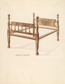 Bishop Hill: Bed, c. 1936. Creator: Wellington Blewett.