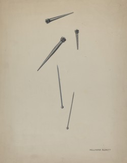Nails and Pins, c. 1937. Creator: Wellington Blewett.