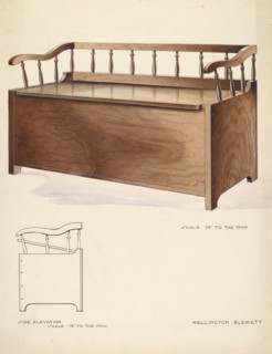 Bishop Hill: Settee and Chest, c. 1936. Creator: Wellington Blewett.