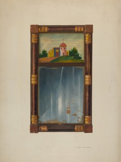 Painted mirror, 1940. Creator: Oscar Bluhme.