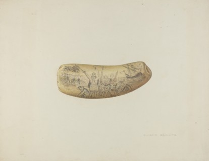 Scrimshaw, c. 1941. Creator: Oscar Bluhme.