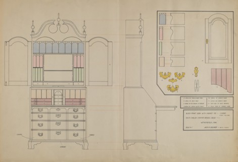Block Front Desk with Cabinet Top, 1935/1942. Creator: Jack Bochner.