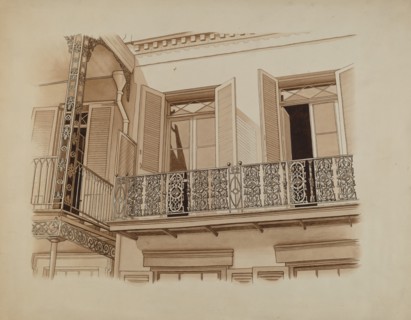 Cast Iron Balcony Rail, c. 1936. Creator: Joseph L. Boyd.