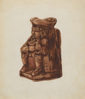 Brown Pottery Toby Jug, c. 1936. Creator: Dorothy Brennan.