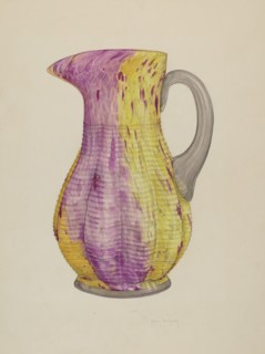 Glass Water Pitcher, c. 1938. Creator: Helen Bronson.