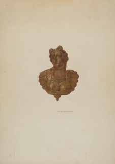 Mirror Support - Lady Bust, c. 1941. Creator: Helen Bronson.