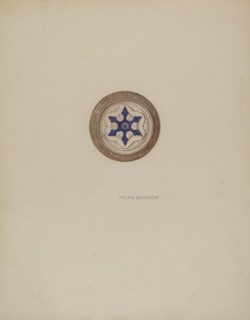 Mirror Support - Blue Six Point Star, c. 1941. Creator: Helen Bronson.