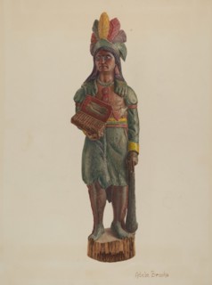 Cigar Store Indian, c. 1939. Creator: Adele Brooks.