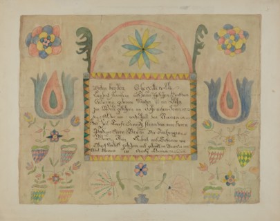 Pa. German Birth Certificate, c. 1940. Creator: Ethelbert Brown.