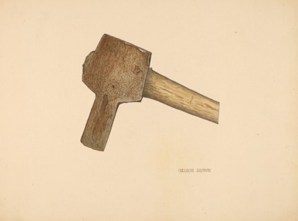 Post Hole Axe, c. 1940. Creator: George C. Brown.