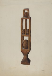 Wood Carving of 6 Balls, 1935/1942. Creator: Alf Bruseth.