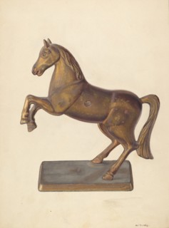 Rearing Horse Bank, c. 1938. Creator: Alf Bruseth.