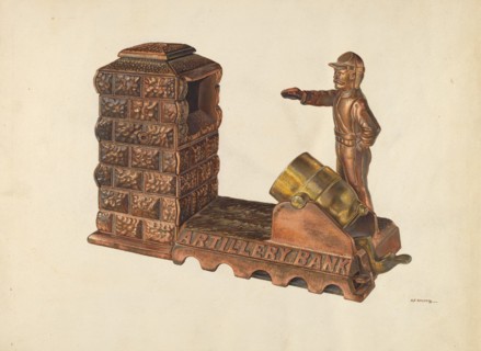 Mechanical Artillery Bank, c. 1940. Creator: Alf Bruseth.