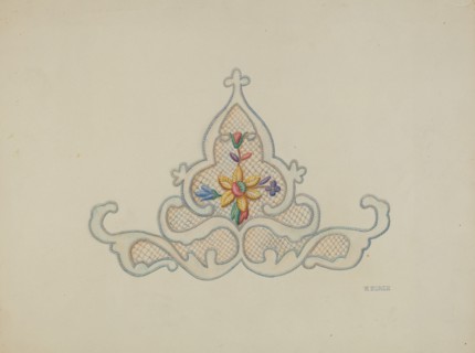 Wedding Dress Motif (Insert), c. 1940. Creator: Ruth Buker.