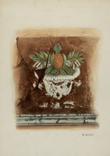 Wall Painting, Pineapple Motif, 1937. Creator: Ruth Buker.