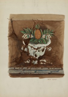 Wall Painting, Pineapple, c. 1940. Creator: Ruth Buker.
